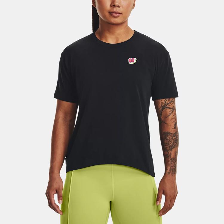 Under Armour Футболка с коротким рукавом и принтом в виде букв UA, женская, черная 1376743-001