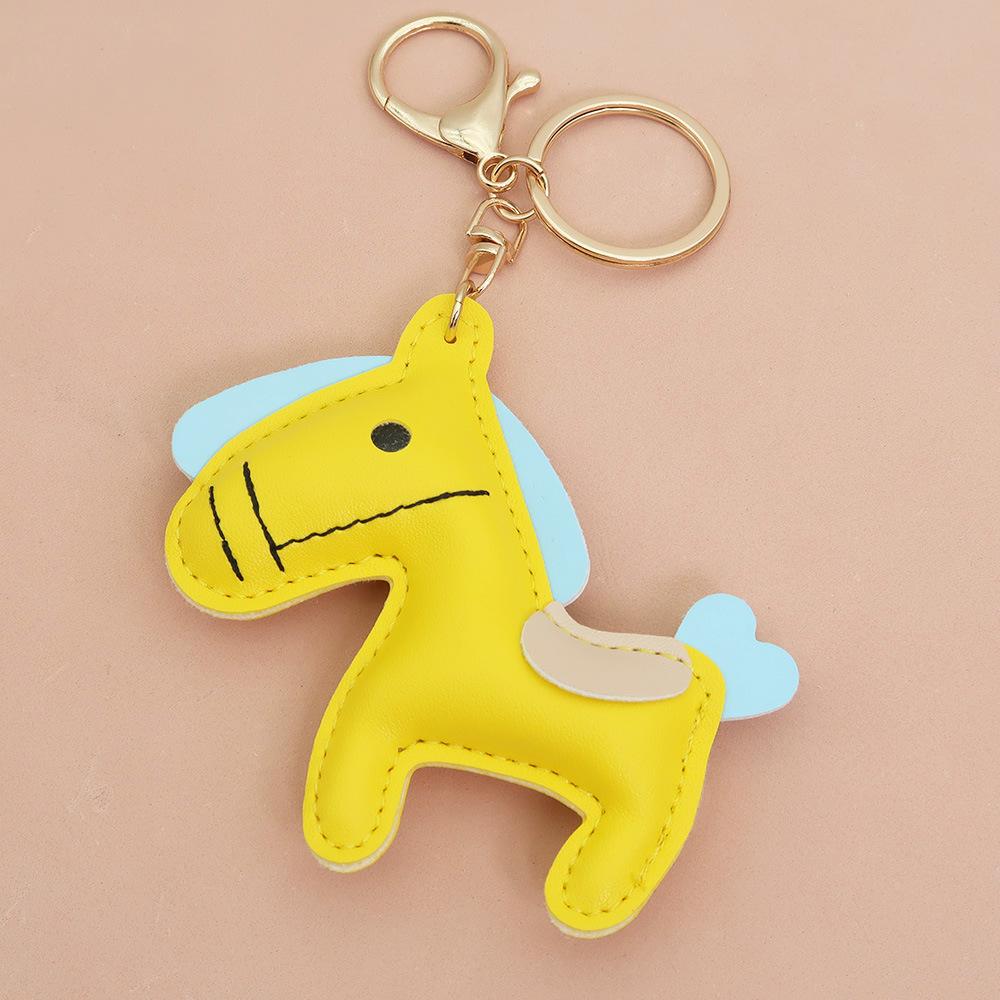 Women's Bag Charm Decoration Bag Pendant Cartoon Rocking Wooden Horse Women's Leather Bag Charm Key Chain Cute Bag Accessories Gifts