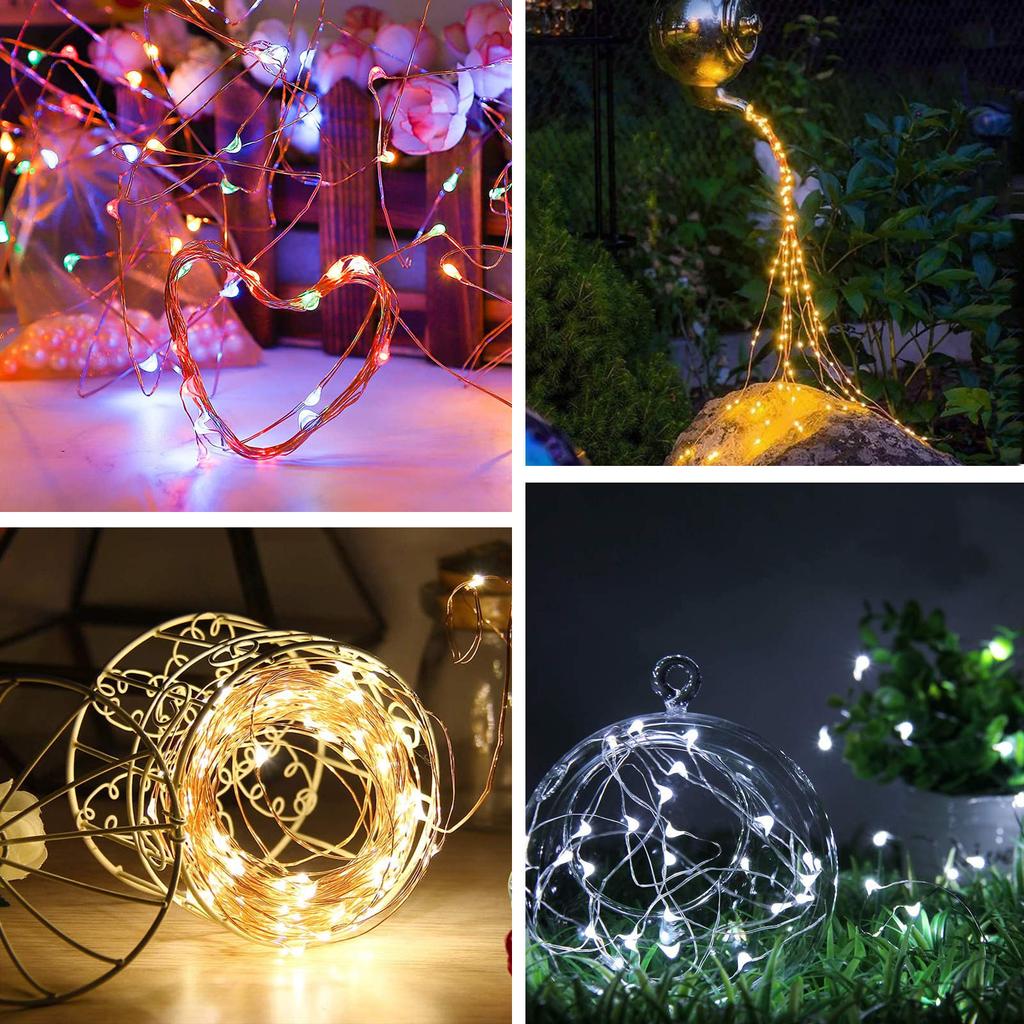 33ft 100 LED Solar String Lights 2 Modes Copper Wire Lights Waterproof Solar Tale Lights