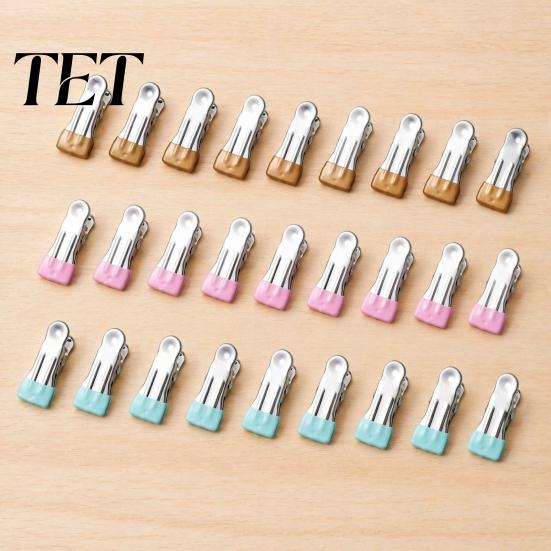 Heavy Duty Drying Line Hooks for Home Use 24PCS Stainless Steel Clothes Pegs, with Non-Slip Rubber Coating, Small Clamps Office Documents Laundry