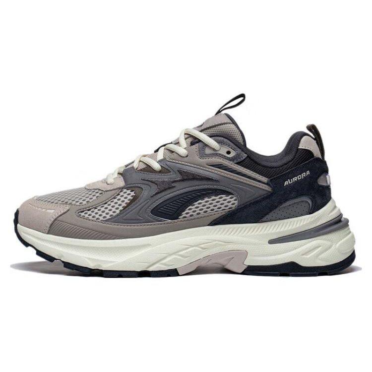 Li Ning Aurora 2K Нескользящие Нескользящие Низкие Повседневные Кроссовки Мужские Рассветно-серые AGCT107-2