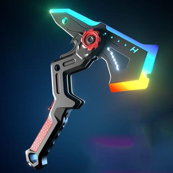 Spark Battle Ax with Smoke Effect Transforming Weapon LED 7 RGB Colors Dynamic Sound
