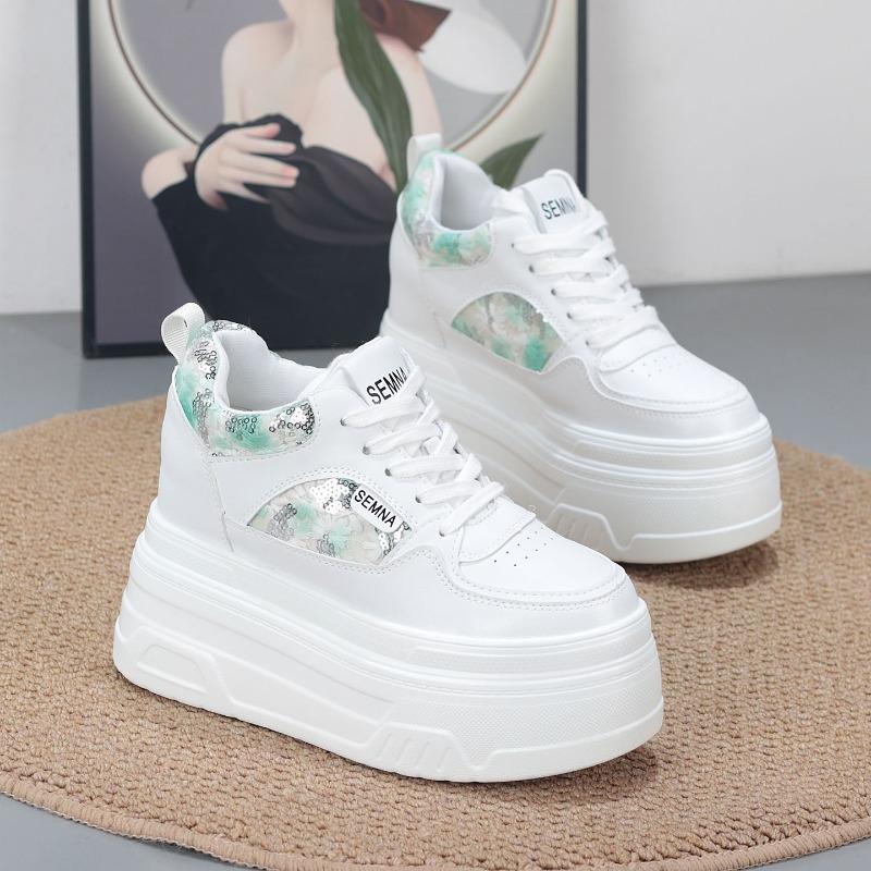 Fashion 10CM Autumn Women Platform Sneakers Casual Outdoor Skateboard Comfortable Lace Up New Autumn Sneaker Running Sports Shoe Female