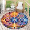 Spiritual Meditation Round Carpet Mat,Polyester Crystal Velvet,Non-Slip Decorative Rug for Home,Bedroom,Yoga,Balcony,Travel,Outdoor Activiti