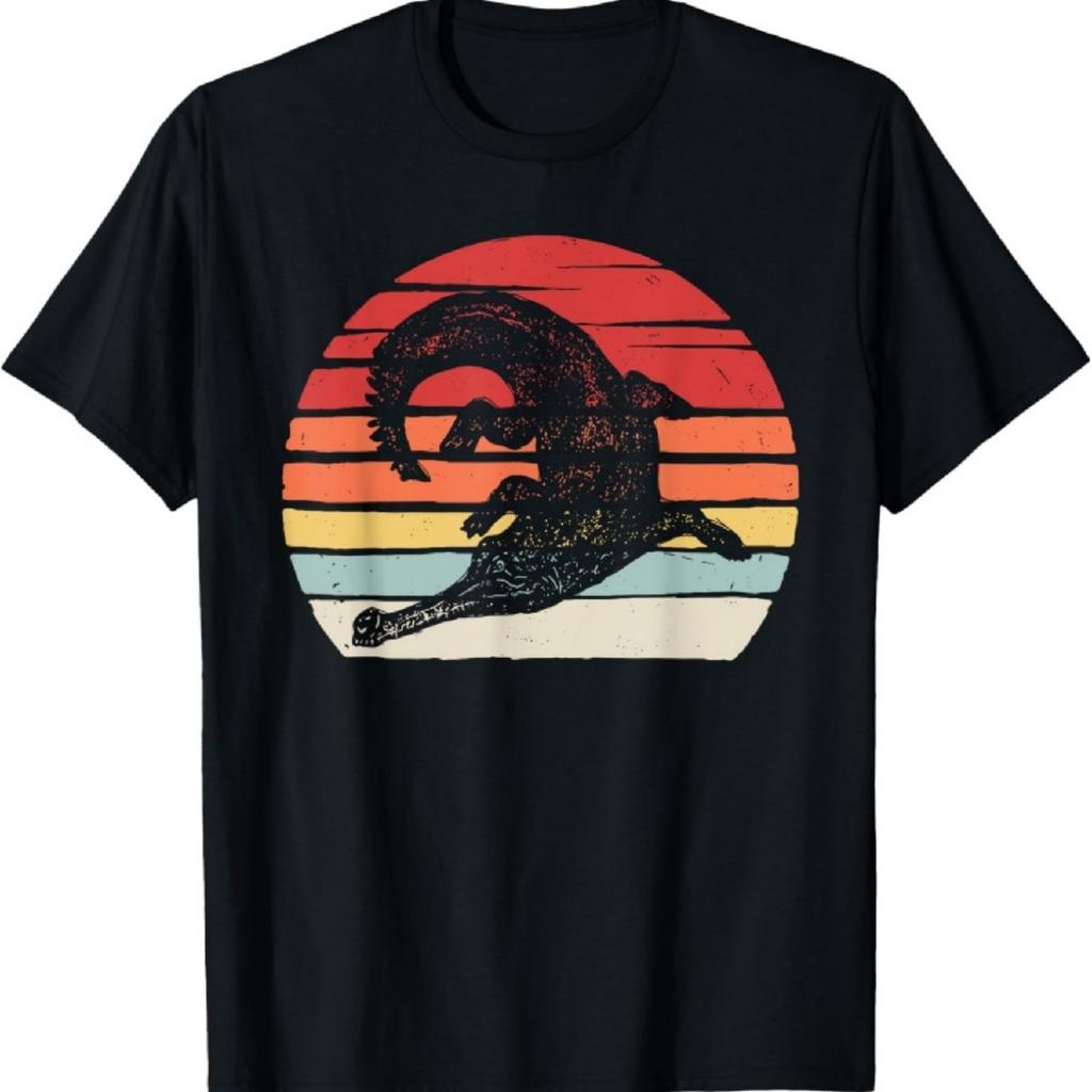 Catch Some Rays Vintage Retro Gharial Gavial Fish-Eating Crocodile T-Shirt