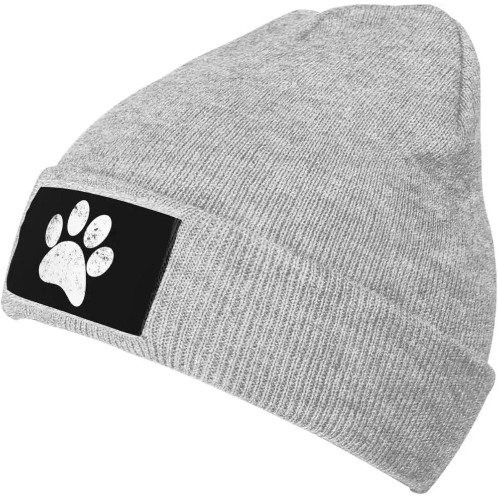 new Cute Dog Paw Funny Knit Hats for Unisex and Women Knit Hat Winter Soft Cozy Warm Stretch Thick Trendy Beanies Hats Cap