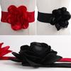 Classic Casual Ladies Dress Cummerbands Wide Elastic Belt Waist Band Large Flowers Waistband