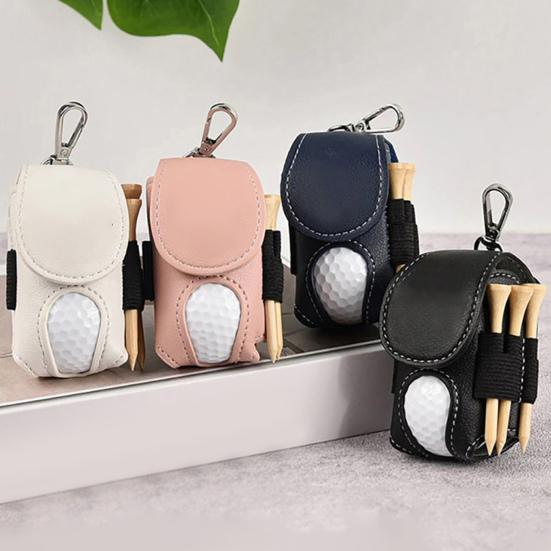 Golf Ball Waist Bag with Clip Waterproof Faux Leather Golf Ball Tee Tools Accessories Organizer Pouch Holder Men Women Golf Enthusiasts Gift