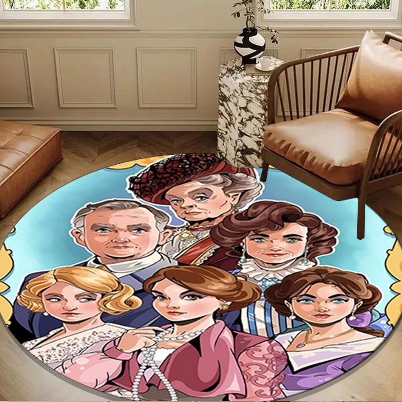 Downton Abbey Characters Round mat, Anti-slip Circle Carpet Chair rug For livingroom,Bedroom, doormat home decor Gift Christmas Gifts