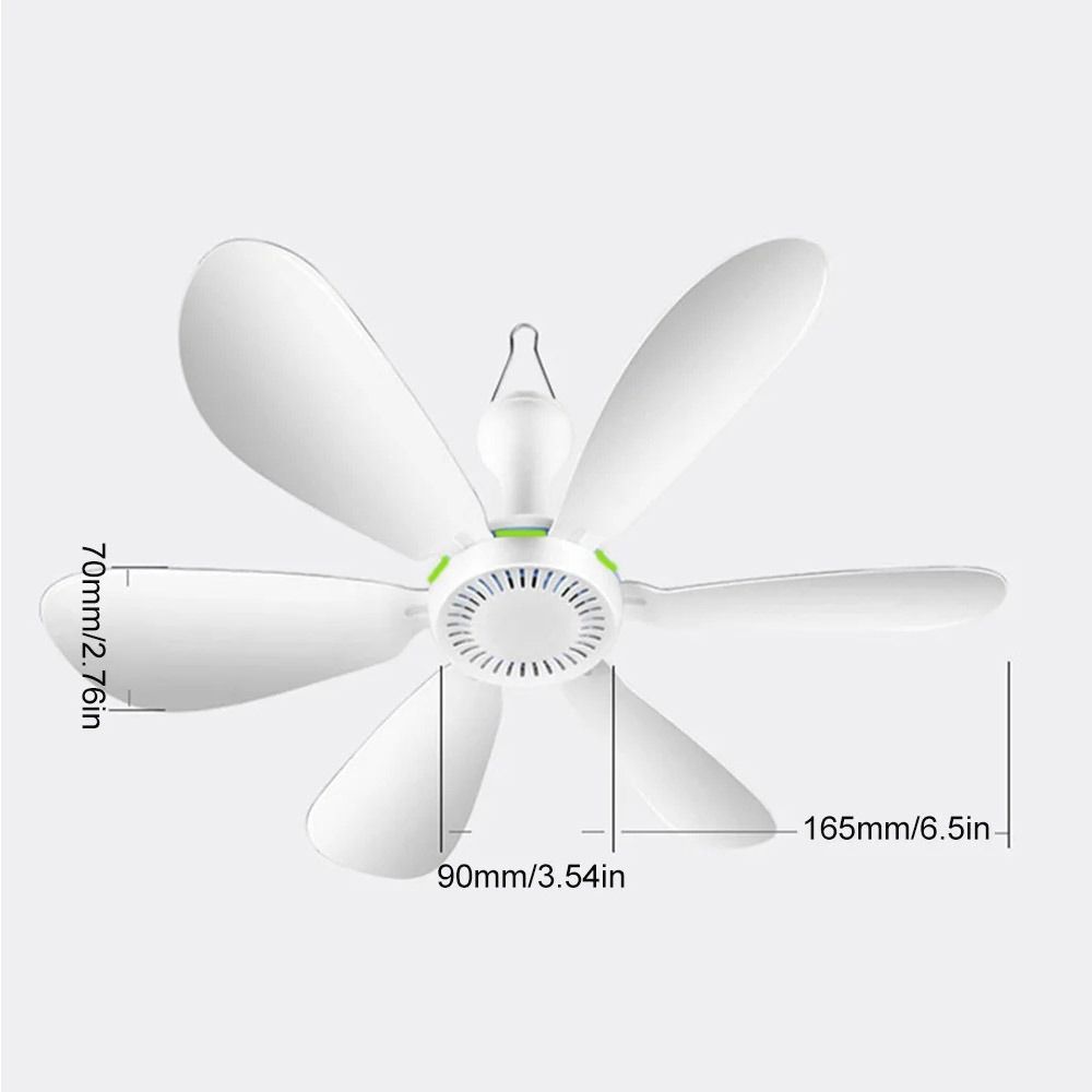 Silent Electric Fan 4-speed Hanging Camping Tent Fan Portable Ceiling Fan Dormitory