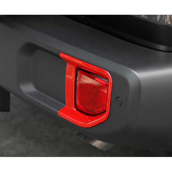 ABS Red Rear Fog Light Lamp Cover Trim For 2018- Jeep Wrangler JL 2pcs