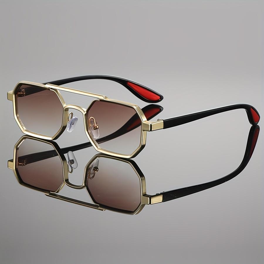 Винтажные квадратные солнцезащитные очки в стиле панк для мужчин, стимпанк, металлическая оправа, крутая декоративная петля, очки