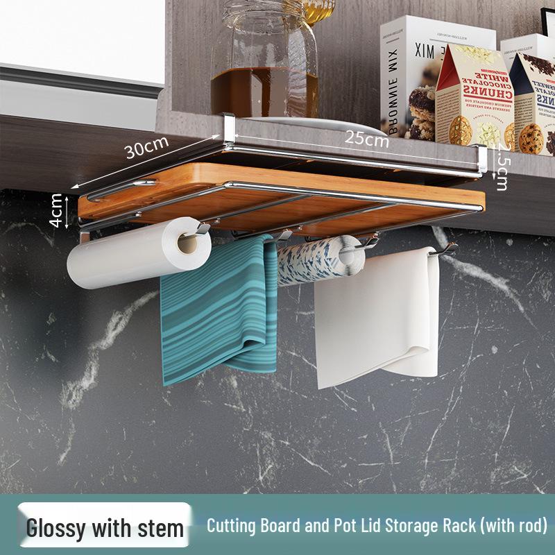 Стеллаж для хранения кухни из нержавеющей стали: Подвесной органайзер с корзинами для шкафа и держателем для бумажных полотенец