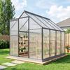 190 X 253 Cm Walk In Polycarbonate Greenhouse Dark Grey