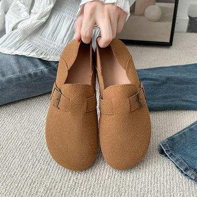 Туфли на плоской подошве, новые весенне-осенние туфли Дуду, уродливые и милые туфли с мягкой подошвой для ленивых, ботинки Бокен для женщин, надеваемые на одну ногу