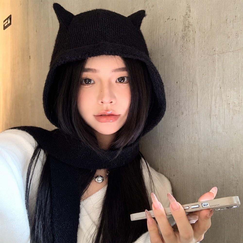 Windproof Women's Winter Knitted Hat Versatile Ear Protection Cap Balaclava Hats Autumn Winter