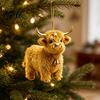 Lightweight Gifts for Friends Family Highland Yak Ornament Christmas Tree Hanging Decor Cute 2D Flat Compact Decorations Acrylic Pendant with