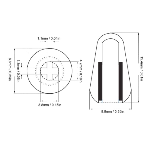 Two Guitar Pickup Switch Knobs, Guitar Toggle Switch Tips, Brass Housing, ST TL (Silver)