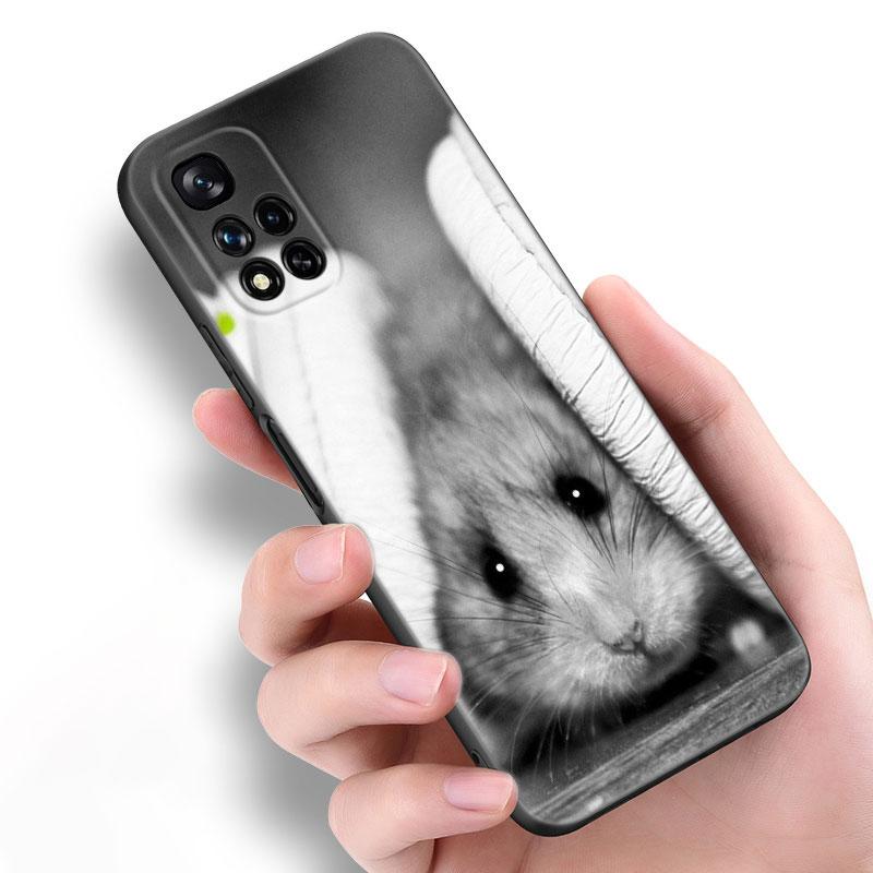 Милый милый питомец хомяк черный силиконовый чехол для телефона для Xiaomi POCO X3 X4 NFC F5 M3 M4 M6 X5 X6 Pro F3 F4 GT 5G C55 C65 M5