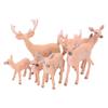 6pcs White Tail Deer Figurines Toys Lifelike Stands Up Deer Topper Decoration Deer Sculpture for