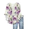 Summer Women's Tops V-Neck Seven Sleeve Shirt Spring Summer Floral Printed Tops Casual Shirt