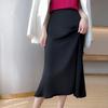 Spring and Summer Silk Half-body Skirt for Women Solid Color Umbrella Skirt High Waist Temperament Long Skirt Thin Skirt