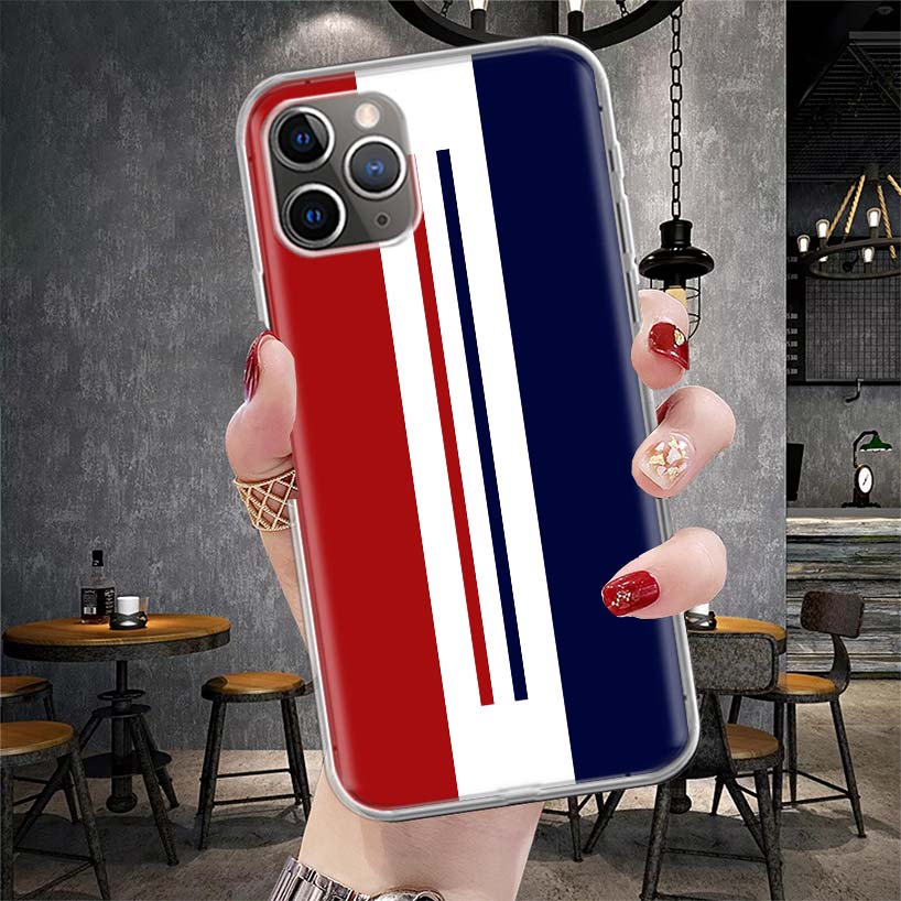 Роскошная Спортивная Линия Cool Stripes Мягкий Чехол Для Телефона Для IPhone 11 17 Air 16E 16 Pro Max 15 + 14 Plus 13 Mini 12 Apple 7 SE 8 Fundas