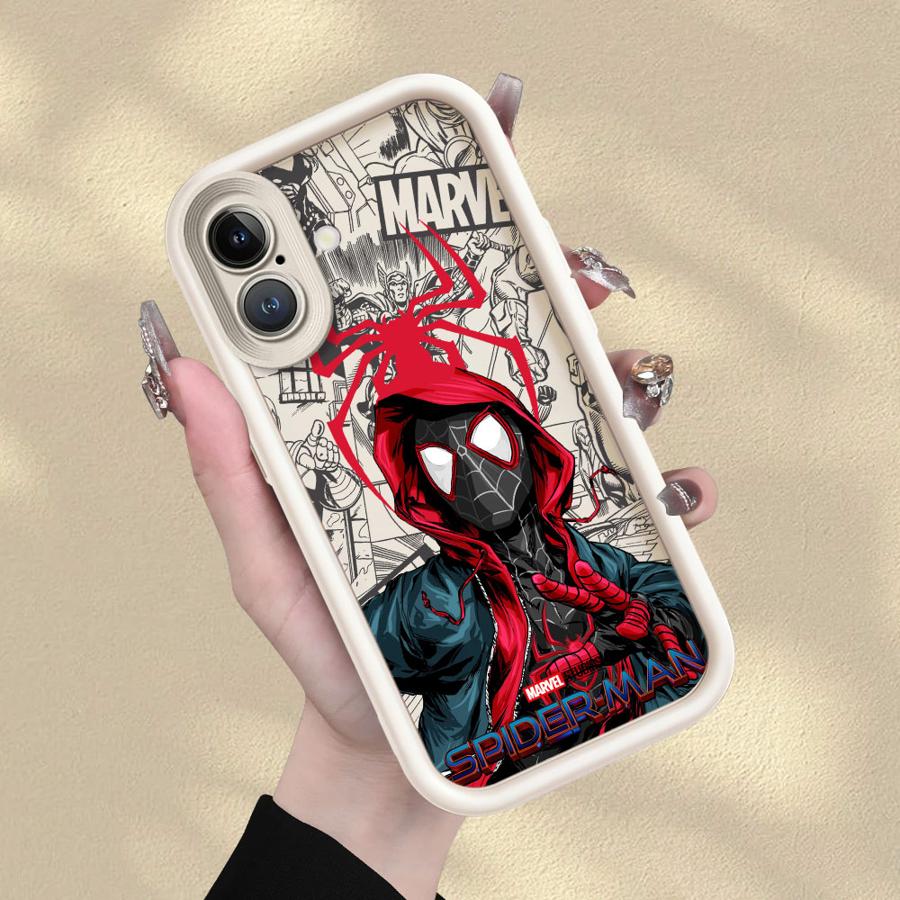 Мягкий чехол для телефона iPhone 15 16 14 Plus XR XS Max 13 12 11 Pro Max 17 Air 16e Marvel Милые Человеки-Пауки