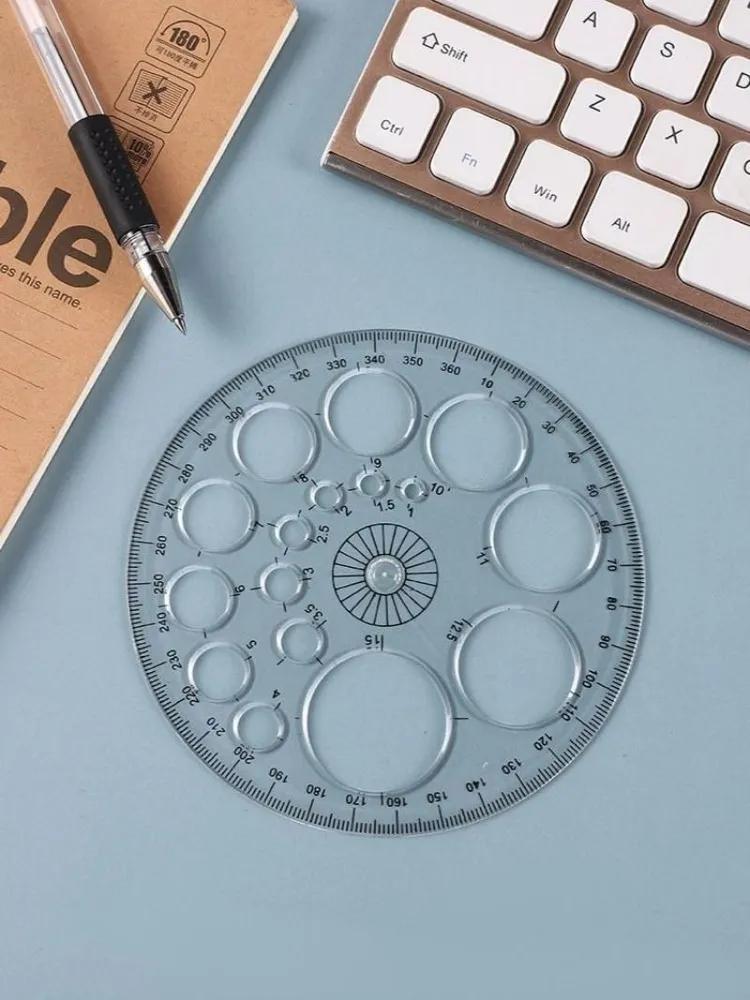 Drawing line with circular scale, 360 degrees, 1 pc, plastic, for school