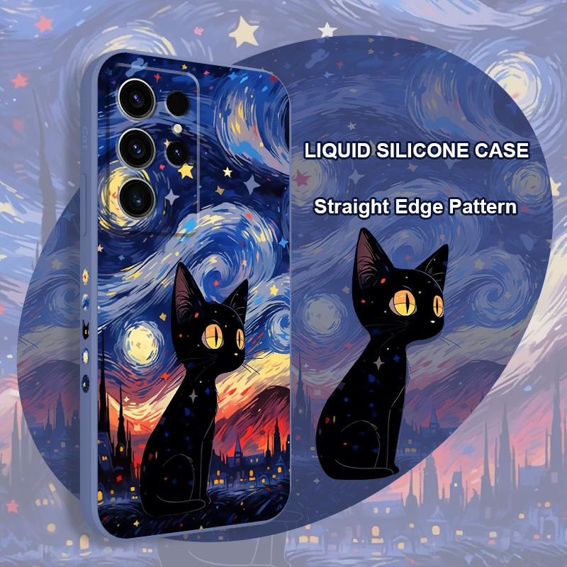 Star Cat Phone Case For Samsung Galaxy S25 FE S24 S23 S22 S21 S20 S10 S10E Ultra Plus Note 20 Ultra 10 Plus Cover
