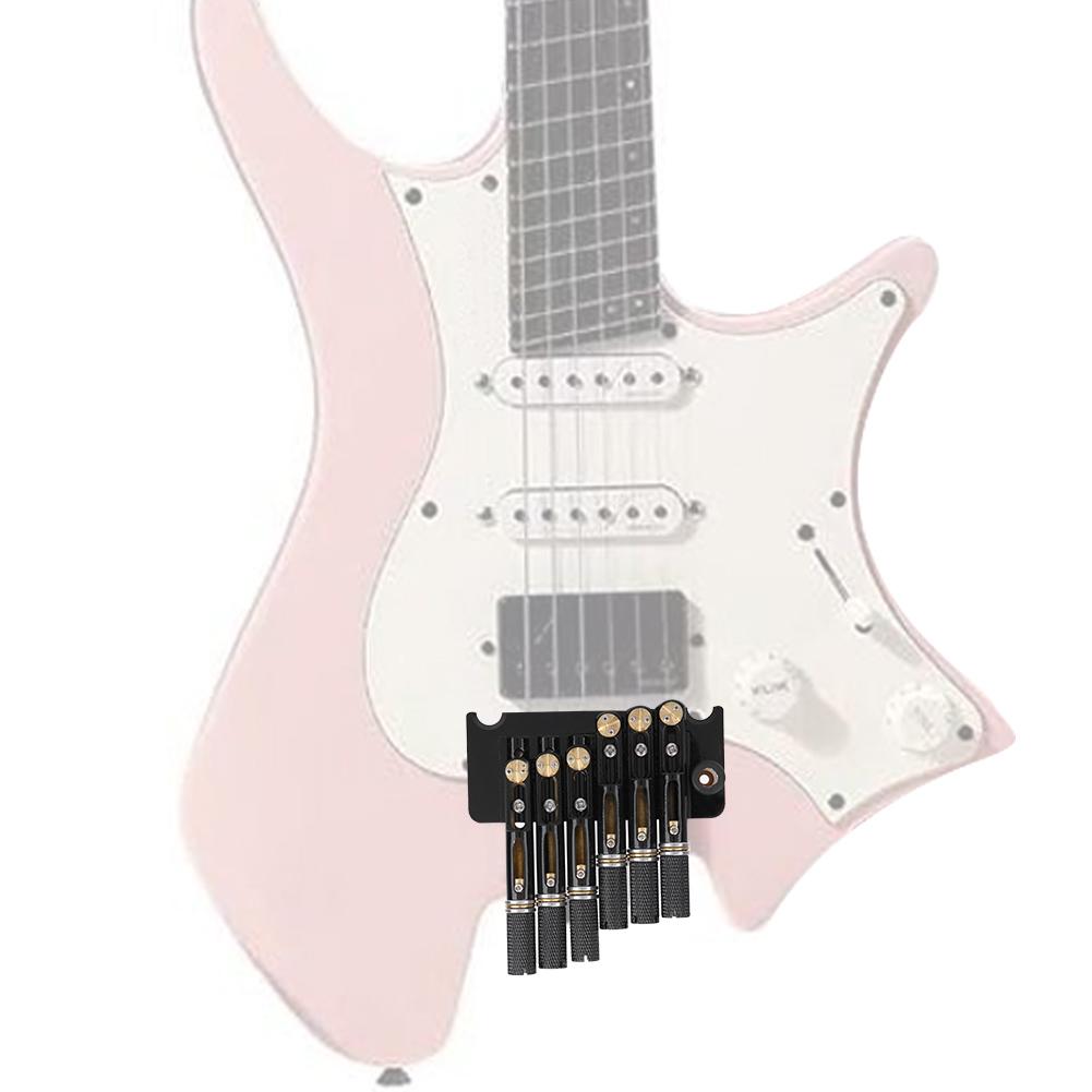 Черный 6-струнный безголовый набор бриджа для электрогитары Аксессуары для музыкальных инструментов