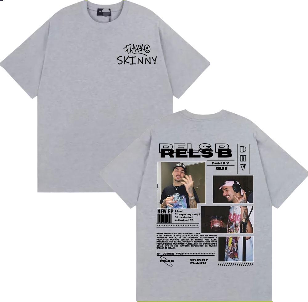 Rapper RELS B Skinny Flakk New Star Album Graphic T Shirts Mens Clothing Harajuku Vintage T Shirt High Quality Comfort Tshirt