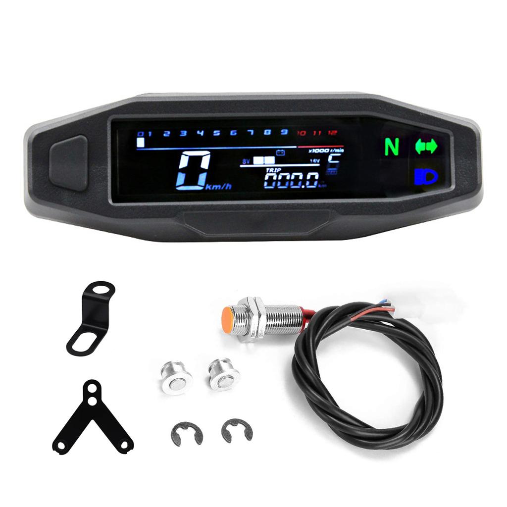 Speedometer Motorcycle RPM Gauge LED Display Self Adjusting Water Resistant Motorcycle Speedometer Moto Accessories