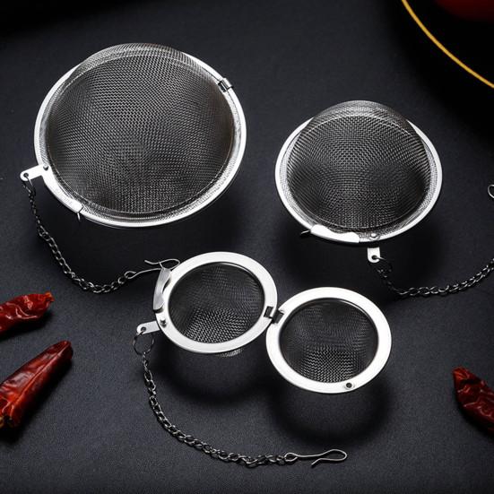 Заварочный чайник, универсальный шарик для приправ из нержавеющей стали, прочный шарик для ситечка для чая для листового чая и специй