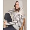 CALLAITE Striped Hooded Sweater - Navy