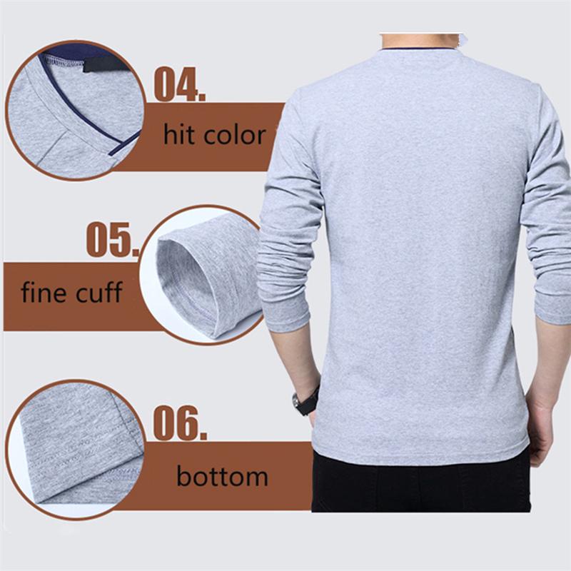 XMEN's Treasure Wonderful Fashion Мужская облегающая футболка на заказ с длинным рукавом Стильная роскошная футболка с v-образным вырезом для фитнеса Футболка