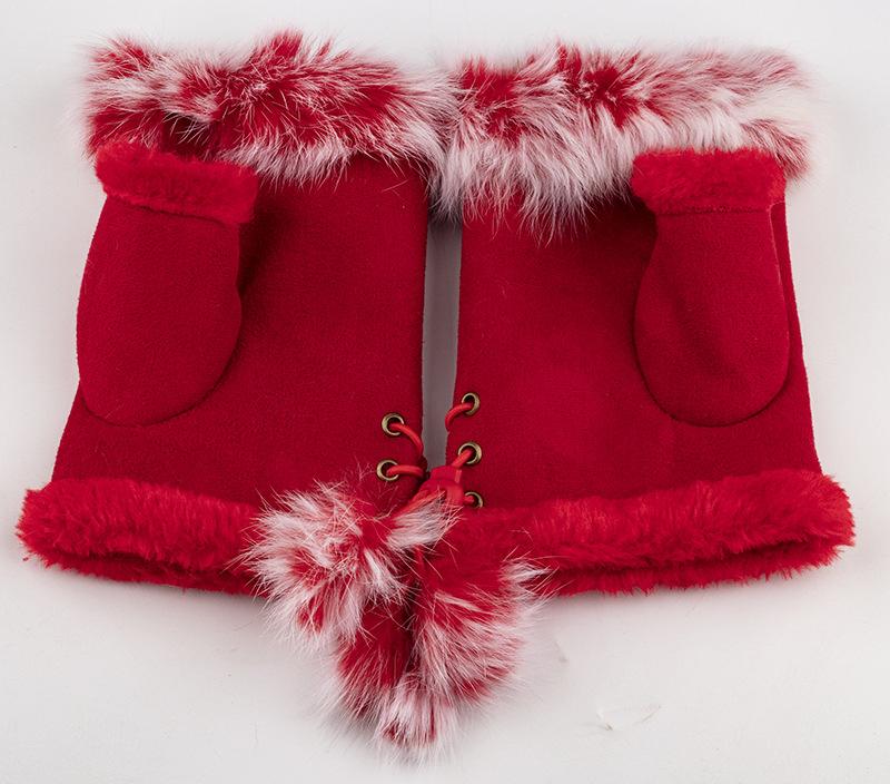 Модные зимние теплые компьютерные перчатки, толстые мягкие удобные эластичные перчатки с половиной пальца