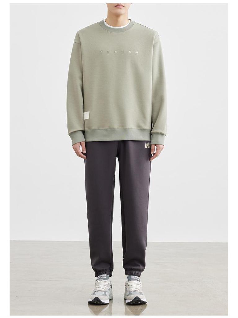Men's Round Neck Anti-Wrinkle Letter Print Pullover Hoodie - 2025 Spring/Autumn, Slightly Loose Casual Fashion Top.