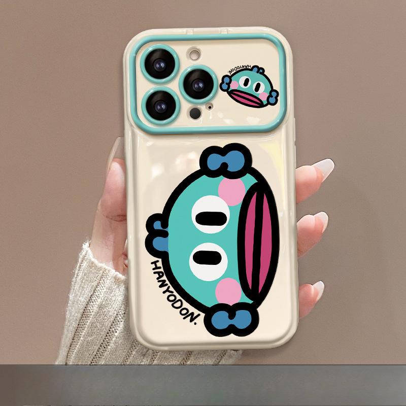 Подходит для Apple 15 Чехол для мобильного телефона iPhone 13 Cartoon Ugly Fish Lanyard 14 Promax Flip Mirror 12 Силиконовый мягкий
