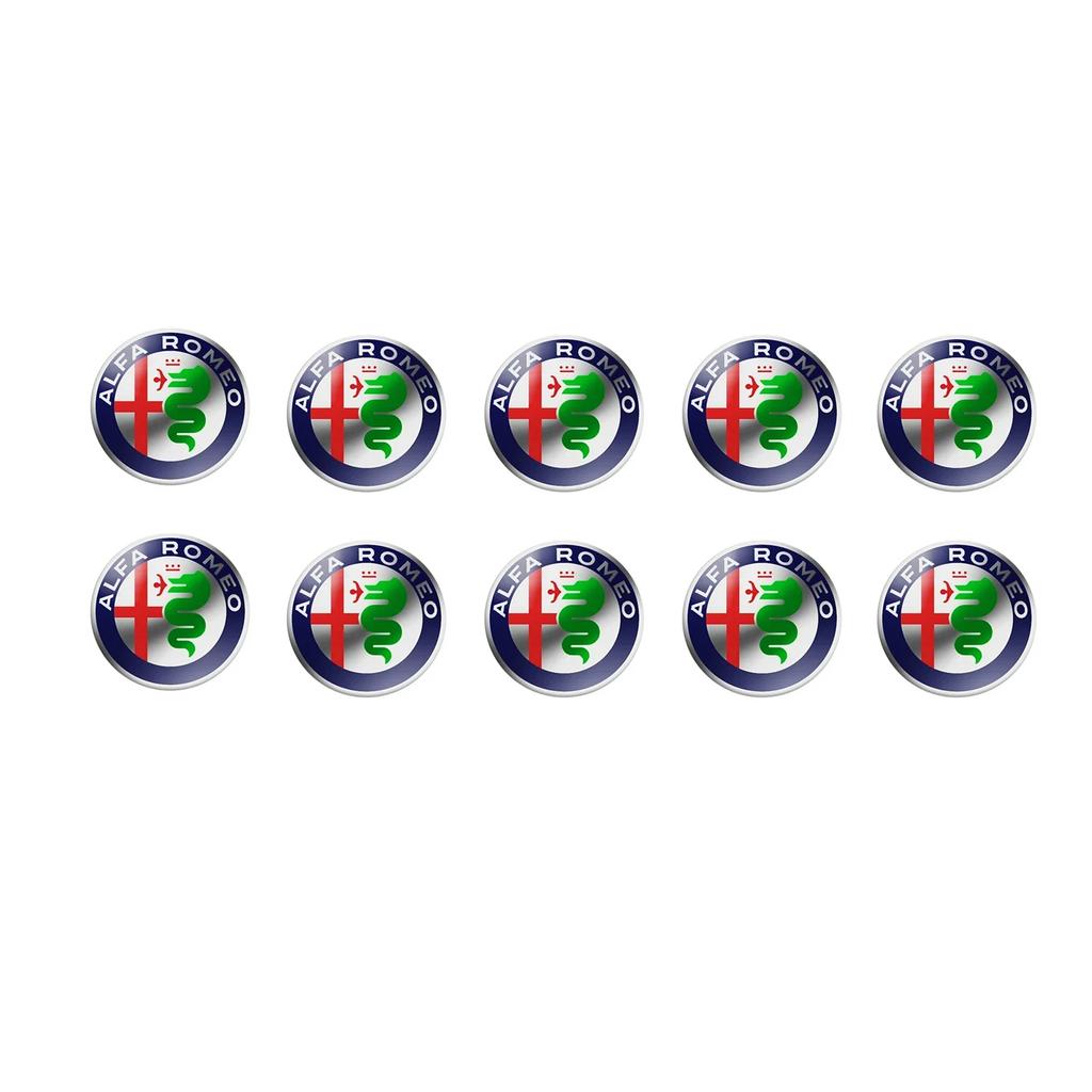 YYCE3 14mm Aluminium Metal Car Key Emblem Stickers For Alfa Romeo Giulietta GT 159 147 156 Mito Brera Giulia F1 Stelvio Volante