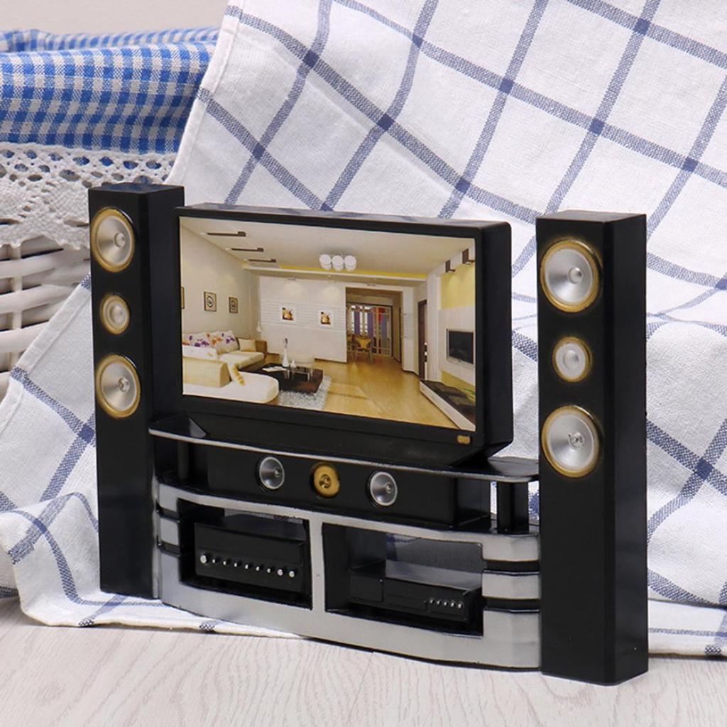 BABY ACC Miniature TV Speaker Appliance Set Kids Pretend Play Toy Dollhouse Accessory
