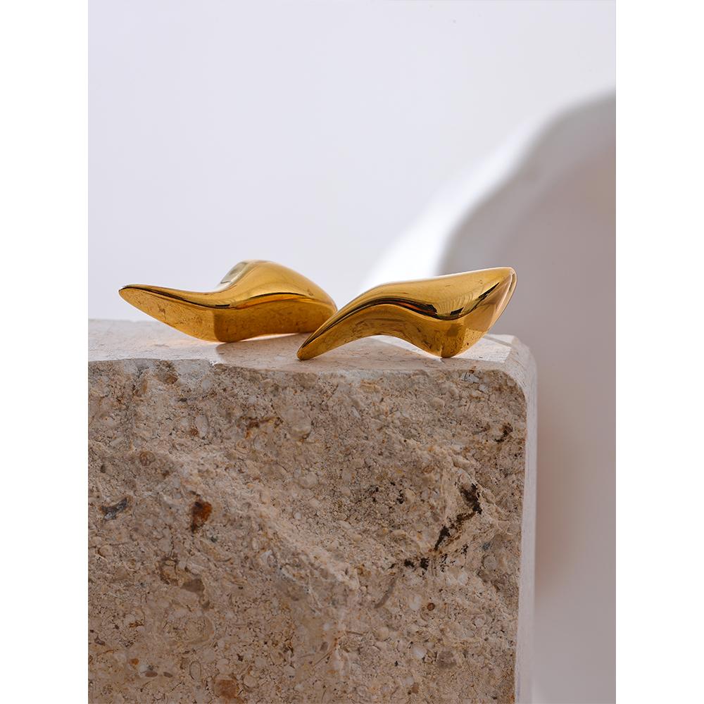 Eetit 2024 гладкая нержавеющая сталь 316L металлические нестандартные минималистичные серьги-гвоздики устойчивые к ржавчине стильные креативные ювелирные аксессуары