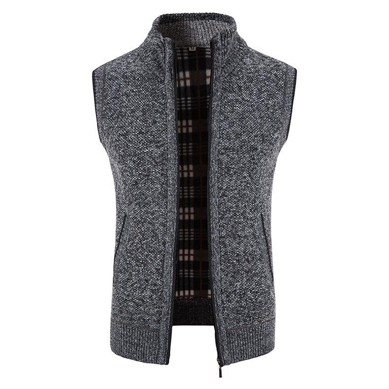 Мужской вязаный жилет с воротником-стойкой, Осень/Зима 2025