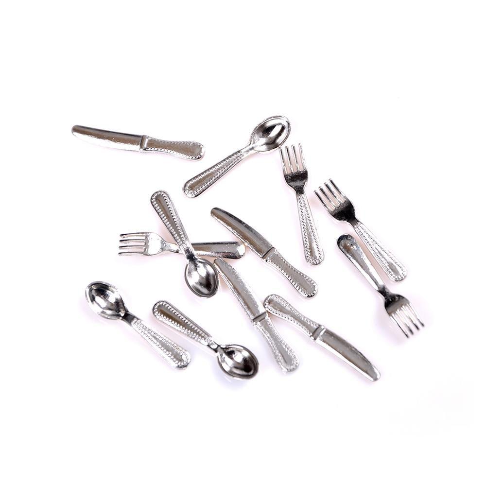 Furniture Kitchen Simulation Mini Cutlery Doll Accessory Fork Knife Spoon Miniature Cookware