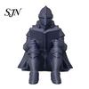 Literary Home Decoration 3D Printed Medieval Knight Book Corner Ornament, Reading Figurine Study Room Ornament Nook Decor, Creative Bookend Statue for