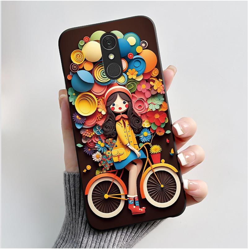 For LG Q7 Plus Q7+ Q7a Phone Case Luxury Cute Love Rabbit Funny Soft Silicone Black TPU Protective Cover For LG q7 LM-Q610 Case