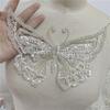 1Pc Butterfly Patch For Wedding Dress Applique Decoration Beads Sequins Patch Pearl Handmade
