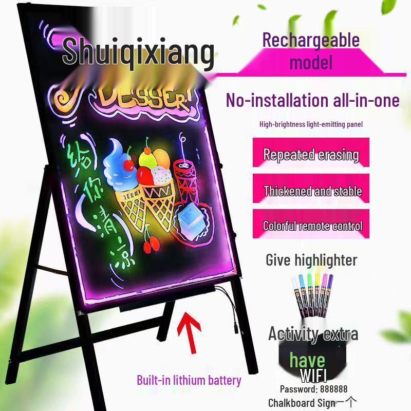 Светящаяся флуоресцентная доска для рекламы на ночном рынке и уличных киосках