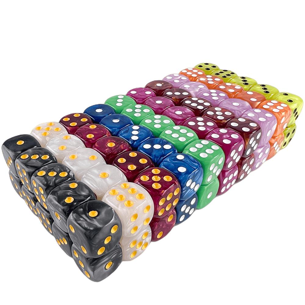 10Pcs Dice D6 16mm Gambling Dice Marble Effect Dots Dice Game Accessories Toy and Gift