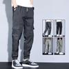 Men Pants Soft Fabric Multi Pockets Elastic Waist Spring Summer Cargo Pants Wear-resistant Jogger Trousers Simple Clothes